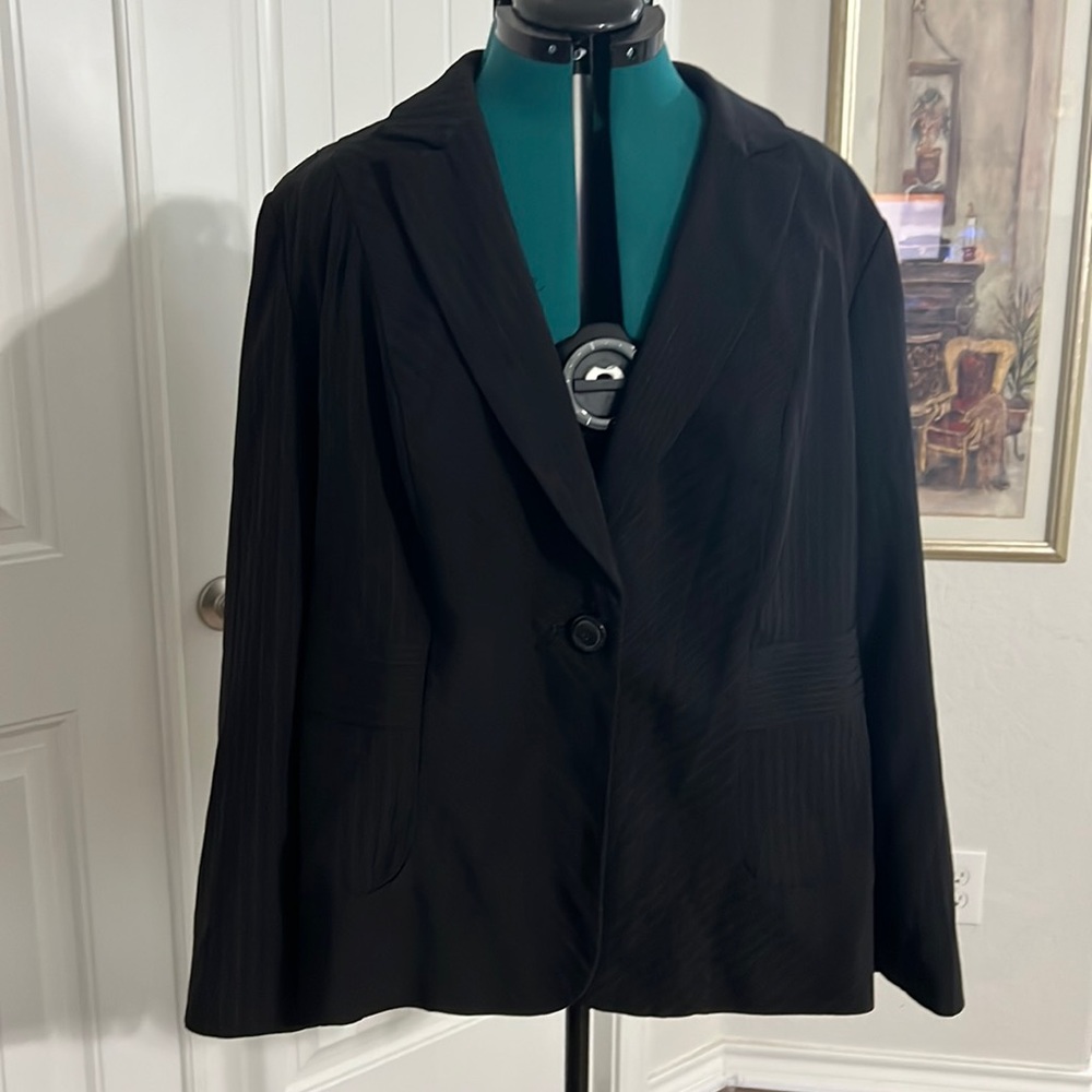 Lane Bryant - Black and Maroon Striped Blazer